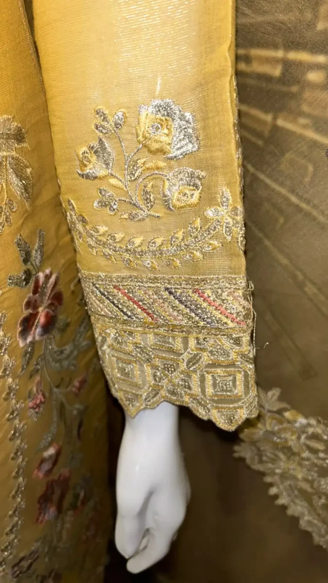 Yellow Embroidered 3 Piece